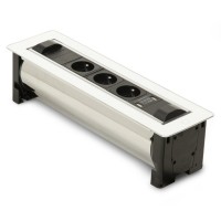 Вращающийся розеточный блок ASA Versaturn 3.0 белое стекло 3x220V+USB (060.24F.00032)