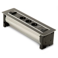 Вращающийся розеточный блок ASA Versaturn 3.0 черное стекло 3x220V+USB (060.24F.00031)