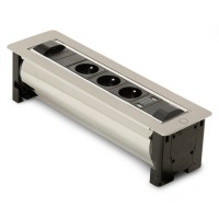 Вращающийся розеточный блок ASA Versaturn 3.0 нержавеющая сталь 3x220V+USB (060.24F.00033)