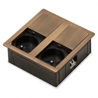 Розеточный блок ASA VersaHit Dual 2x220 IP54 состаренная бронза  (060.15F.00004)