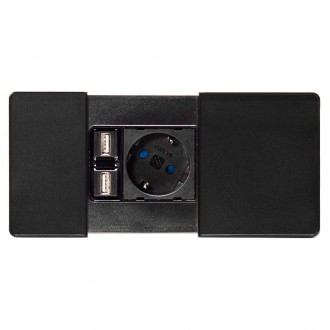 Встраиваемый модуль ASA VersaPad 1x220 2xUSB черный (060.08F.00002)