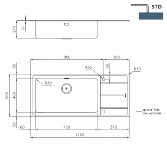 Кухонная мойка Foster Evo 116x50 3216 051 RH Кухонная мойка Foster Evo 116x50 3216 051 RH