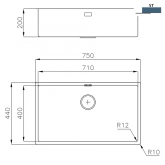 Кухонная мойка Foster S4001 75х44 3357 850 Кухонная мойка Foster S4001 75х44 3357 850
