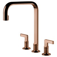 Смеситель кухонный на три отверстия Gessi Inciso медь PVD (58701#030)