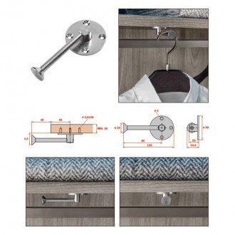 Гачок для меблів, що обертається Salice (VE80DAVA0480B) нікель