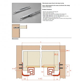 Кулькові напрямні Salice Futura Smove 6555 (1065550500200)