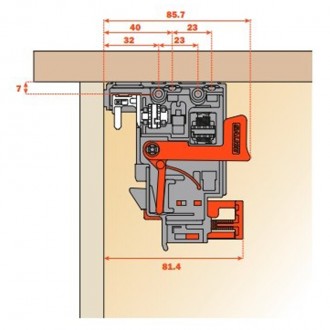 Замок для напрямних прихованого монтажу SALICE CLIP (1075000010100)