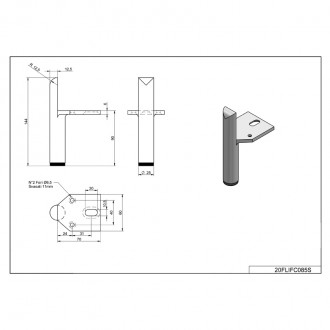 Мебельная ножка Ipea Lift (20FLIFC085S) хром
