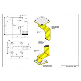 Мебельная ножка Ipea Mediterraneo (20FMEDIC120Z) хром Мебельная ножка Ipea Mediterraneo (20FMEDIC120Z) хром