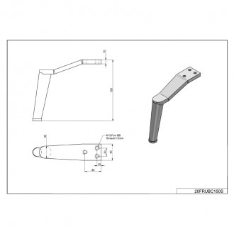 Мебельная ножка Ipea Rubino (20FRUBC150S) хром