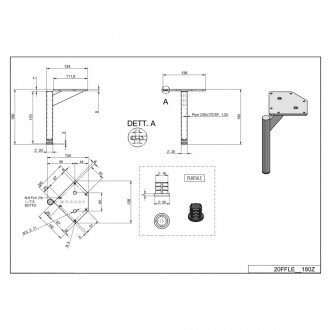 Мебельная ножка Ipea Fleming (30FFLEVP180Z/50L) черный