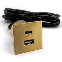 Мебельная USB розетка  ASA VersaPick type A+C золото (060.29Z.00048)