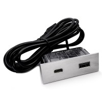 Мебельная USB розетка  ASA VersaPick type A+C нержавеющая сталь (060.29Z.00049)