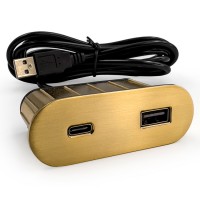Мебельная USB розетка  ASA VersaPick type A+C золото (060.29Z.00064)