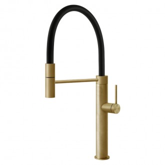 Смеситель кухонный с гибким изливом Gessi 316 Kitchen Cesello латунь брашированная PVD (60014#727)