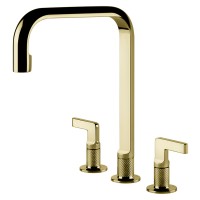Смеситель кухонный на три отверстия Gessi Inciso латунь PVD (58701#710)