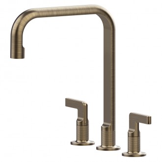 Смеситель кухонный на три отверстия Gessi Inciso античная латунь (58701#713)