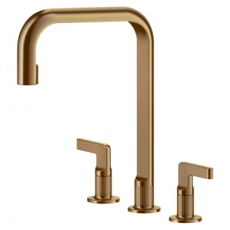 Смеситель кухонный на три отверстия Gessi Inciso бронза брашированная PVD (58701#726)