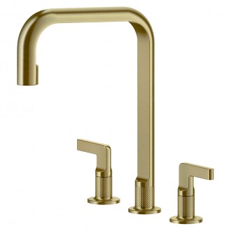 Смеситель кухонный на три отверстия Gessi Inciso латунь брашированная PVD (58701#727)