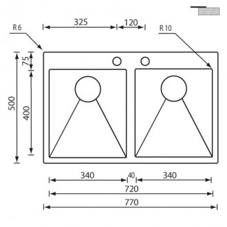 Кухонная мойка CM Filoraggiato Mix Vintage 77Х50 2V 72048 Кухонная мойка CM Filoraggiato Mix Vintage 77Х50 2V 72048