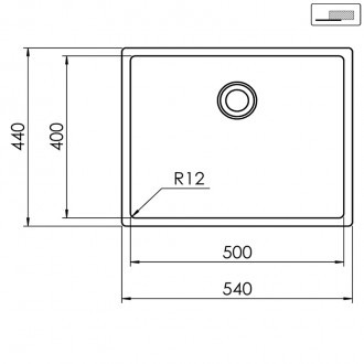 Кухонная мойка CM IN-TECH 54X44 17304