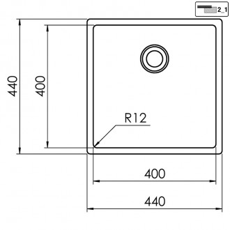 Кухонная мойка CM IN-TECH 44X44 17312
