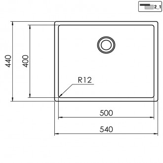 Кухонная мойка CM IN-TECH 54X44 17314 Кухонная мойка CM IN-TECH 54X44 17314
