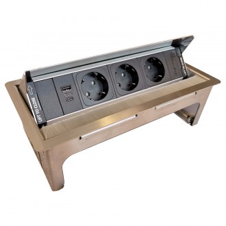 Розеточный блок ASA Versanet 3x220+1USB нержавеющая сталь (060.31F.00031)