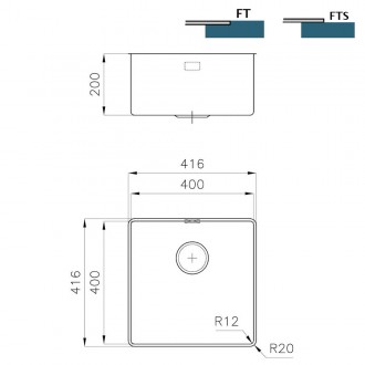 Кухонная мойка Foster Phantom Edge 41x41 4340 001
