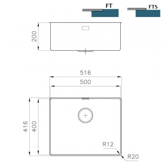 Кухонная мойка Foster Phantom Edge Gun Metal 51x41 4350 006