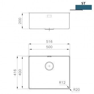 Кухонная мойка Foster Phantom Edge Gun Metal 51x41 4350 056