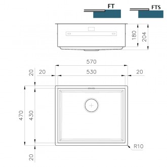 Кухонная мойка Foster Quadra Evo 57x47 1255 050