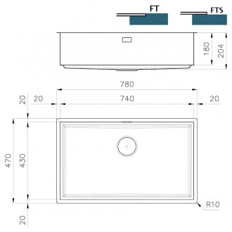 Кухонная мойка Foster Quadra Evo 78x47 1257 050