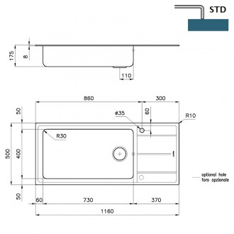 Кухонная мойка Foster Evo 116x50 3219 051 RH Кухонная мойка Foster Evo 116x50 3219 051 RH