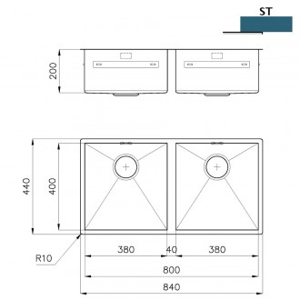 Кухонная мойка Foster Quadra 84x44 1221 850