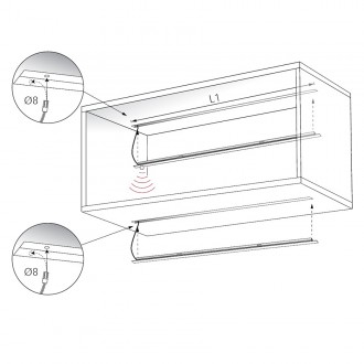 Навесной кухонный светильник MicroGEO 735 мм (175M0735N2) 11,88W белый свет, цвет - алюминий