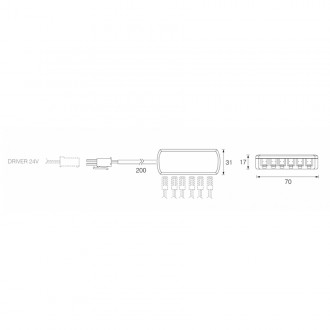 Разветвитель светодиодный 24 Вольт, 6-контактный (1T3002) Разветвитель светодиодный 24 Вольт, 6-контактный (1T3002)