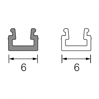 Рассеиватель ERA (601S13000F) врезной / накладной 3000 мм, цвет - черный Рассеиватель ERA (601S13000F) врезной / накладной 3000 мм, цвет - черный