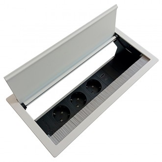 Розеточный блок ASA VersaFlap mono 2.0 (060.42F.00022) 3x220 USB 5V, отделка - белый