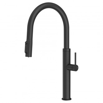 Смеситель кухонный с подключением к фильтру Gessi 316 Meccanica матовый черный (60824#299)