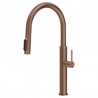 Смеситель кухонный с подключением к фильтру Gessi 316 Meccanica медь брашированная PVD (60824#708)