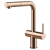 Смеситель кухонный с подключением к фильтру Gessi Inedito медь PVD (60572#030)