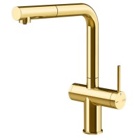 Смеситель кухонный с подключением к фильтру Gessi Inedito золото PVD (60572#246)