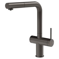 Смеситель кухонный с подключением к фильтру Gessi Inedito черный металл брашированный PVD (60572#707)