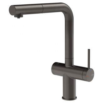 Смеситель кухонный с подключением к фильтру Gessi Inedito черный металл брашированный PVD (60572#707)
