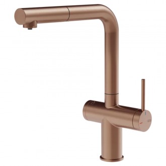 Смеситель кухонный с подключением к фильтру Gessi Inedito медь брашированная PVD (60572#708)