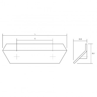 Мебельная ручка накладная Viefe Plie 210×160×35 мм серый металл (0597.160.Z.M23)