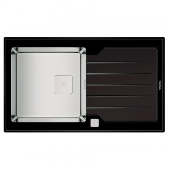 Кухонная мойка Teka Diamond RS15 1B 1D 86 BK (115100011) черное стекло Кухонная мойка Teka Diamond RS15 1B 1D 86 BK (115100011) черное стекло