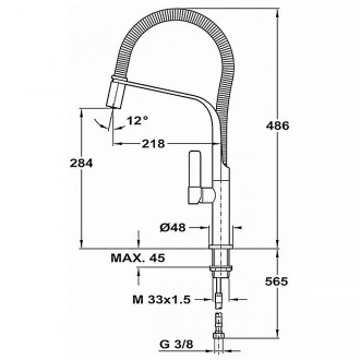 Змішувач кухонний Teka FO 99 (62997020FN) хром чорний Змішувач кухонний Teka FO 99 (62997020FN) хром чорний