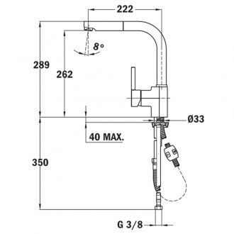 Змішувач кухонний Teka ARK 938 N Black (23938120N) чорний Змішувач кухонний Teka ARK 938 N Black (23938120N) чорний